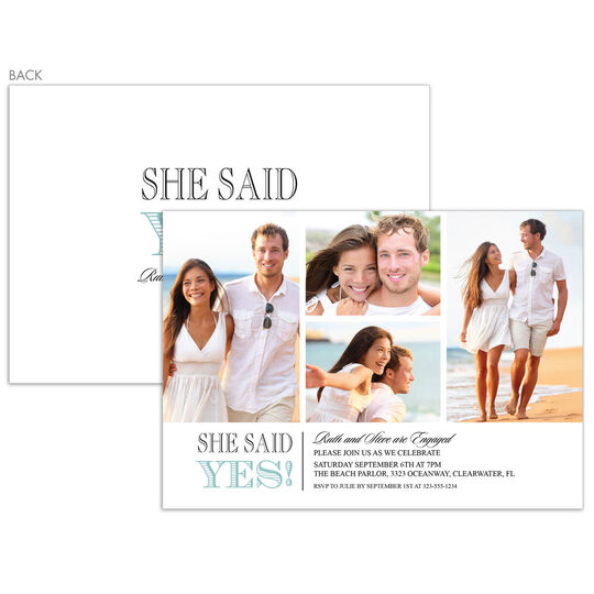 White Devoted Dreams Engagement Invitations